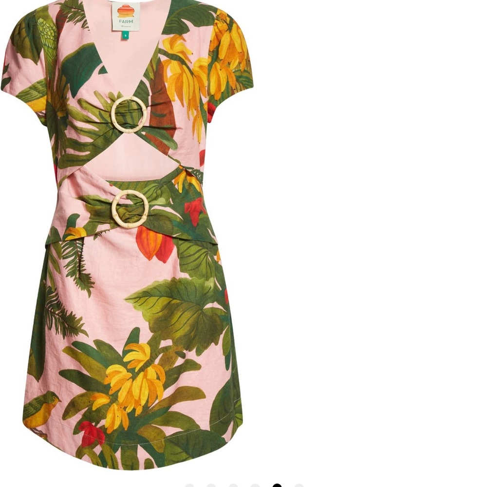 FARM Rio Pink Cocoa Forrest Cutout Mini Dress - size L